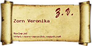 Zorn Veronika névjegykártya